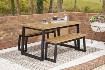 Town Wood Outdoor Dining Table Set (Set of 3)