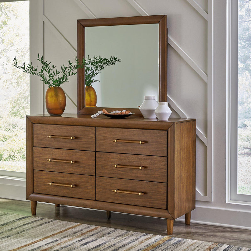 mid century modern dresser with mirror Forma Black 6 Drawer 62 in. Wide vibrant plants Flexsteel Statements Ludwig W1085-880x1+W1085-860x1 Mid-Century