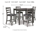 Bridson Counter Height Dining Table and Bar Stools (Set of 5)