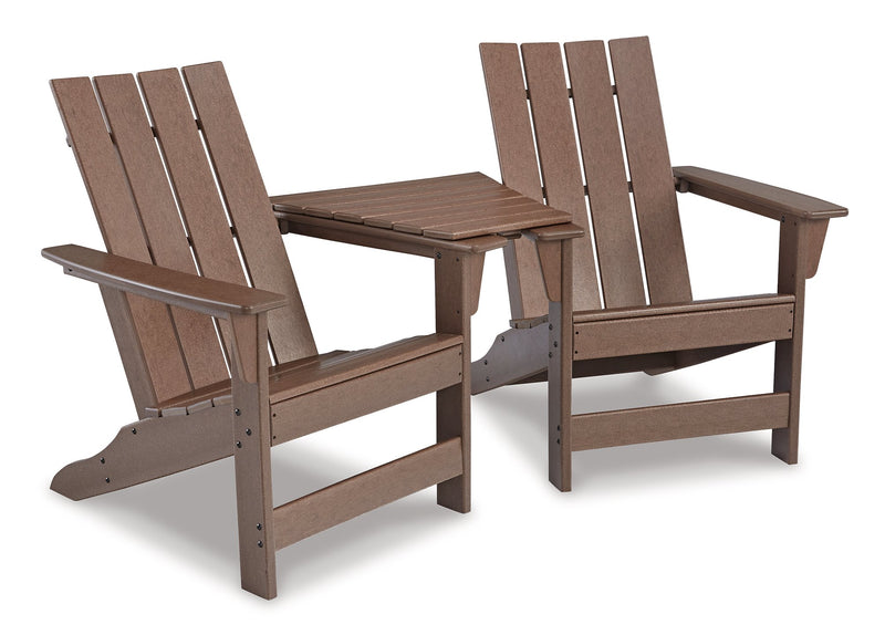 Emmeline Outdoor Adirondack Chairs with Tete-A-Tete Connector